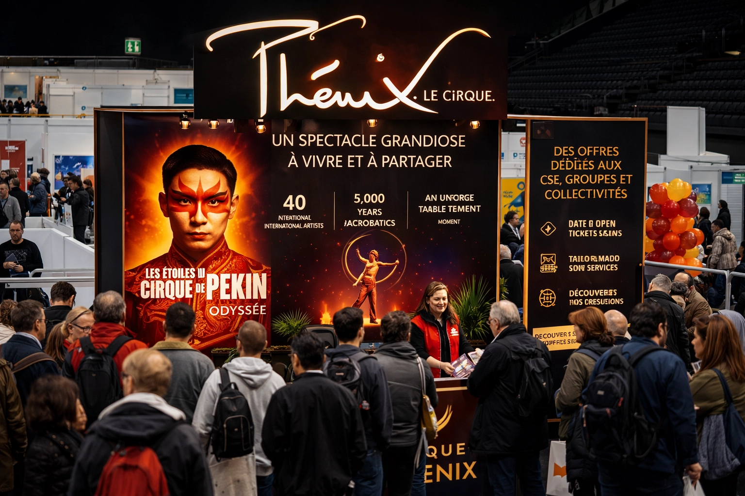Stand du Cirque Phénix lors d’un salon Solutions CSE